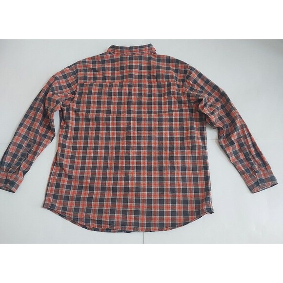 Mens Columbia 100% Cotton Gray & Orange Plaid LS Button Down Shirt Size XXL - Picture 7 of 9